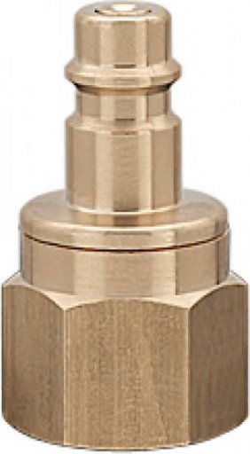 Króciec NW 7,2 obustronnie odcinający, z gwintem wewnętrznym, mosiądz